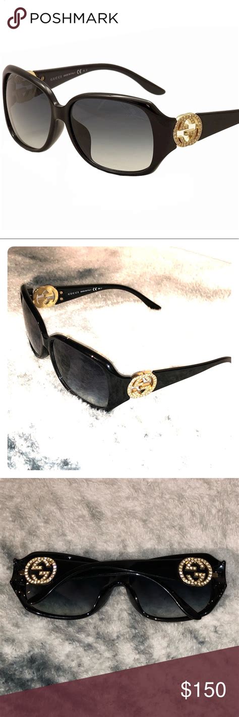 black gucci sunglasses clarity vision|black Gucci sunglasses with rhinestones.